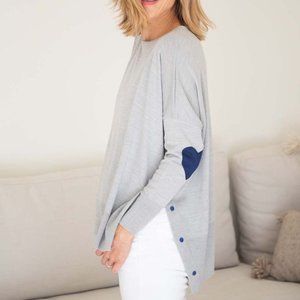 Mer Sea Amour Sweater Gray Navy One Size